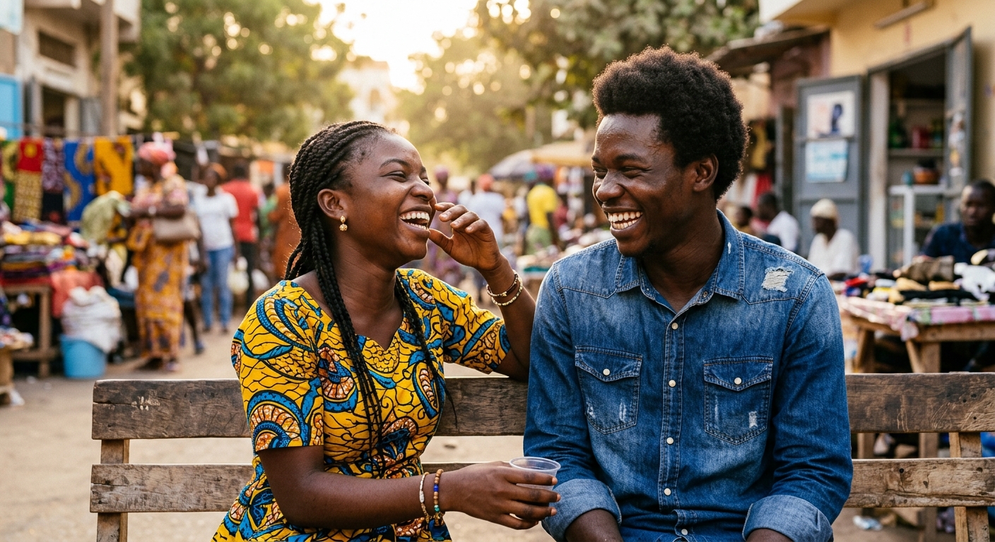Friends laughing together